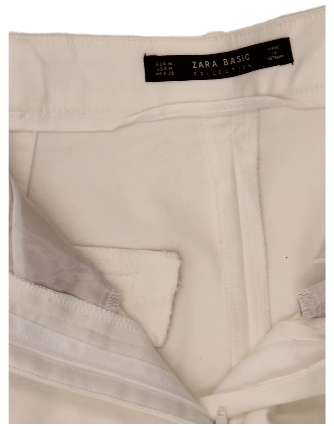 Pantaloncini chino a vita alta da donna Zara medi W28 bianchi