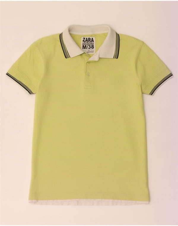 Zara Mens Rugby Polo Shirt Medium Yellow Striped