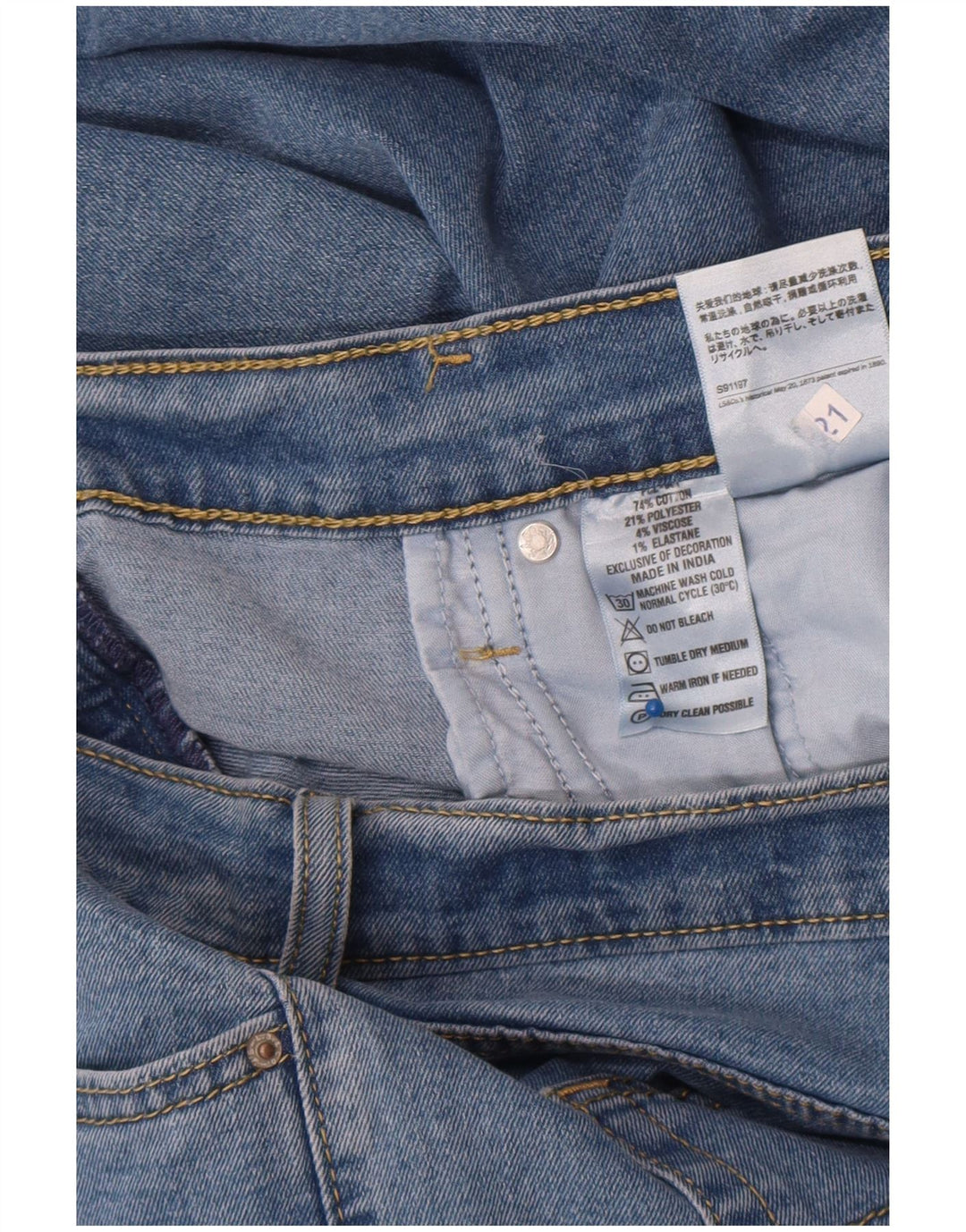 Jeans dritti da uomo Levi's W34 L28 cotone blu