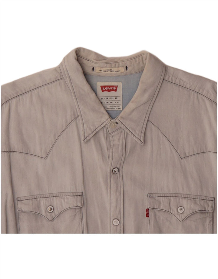 Camicia LEVI'S da uomo slim fit XL in cotone blu