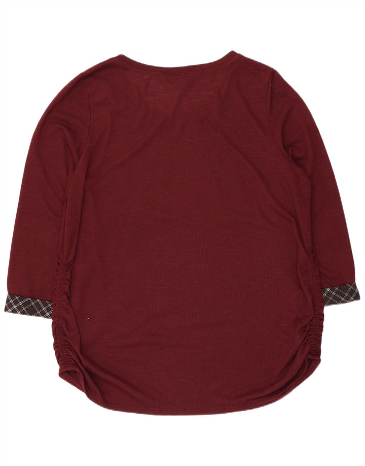 Top tunica con maniche a 3/4 da donna Elle UK 20 2XL Poliestere bordeaux