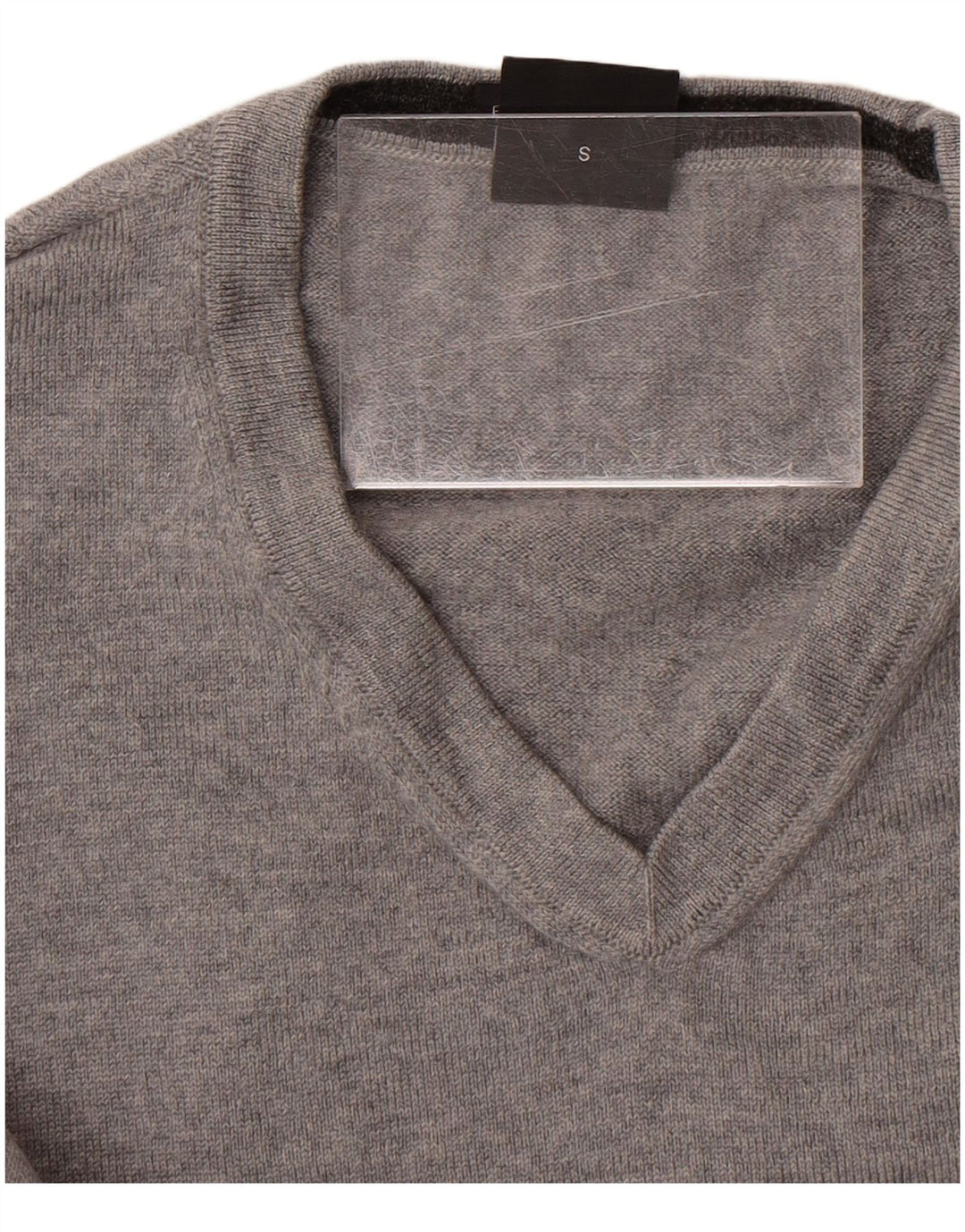 Maglione maglione con scollo a V da donna HUGO BOSS UK 10 piccolo grigio