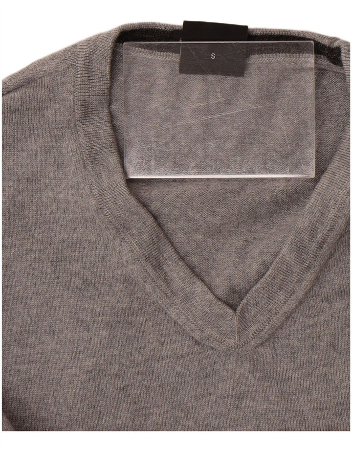 Maglione maglione con scollo a V da donna HUGO BOSS UK 10 piccolo grigio