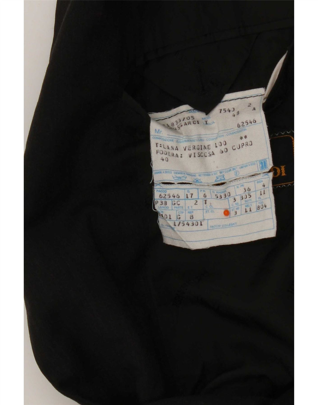 Giacca Blazer 2 Bottoni Trussardi Uomo IT 48 Media Nera Lana Vergine