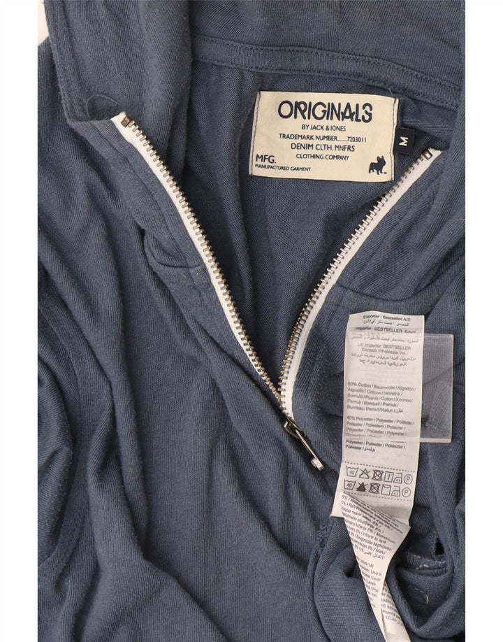 Maglione con cappuccio e zip da uomo Jack & Jones in cotone blu medio