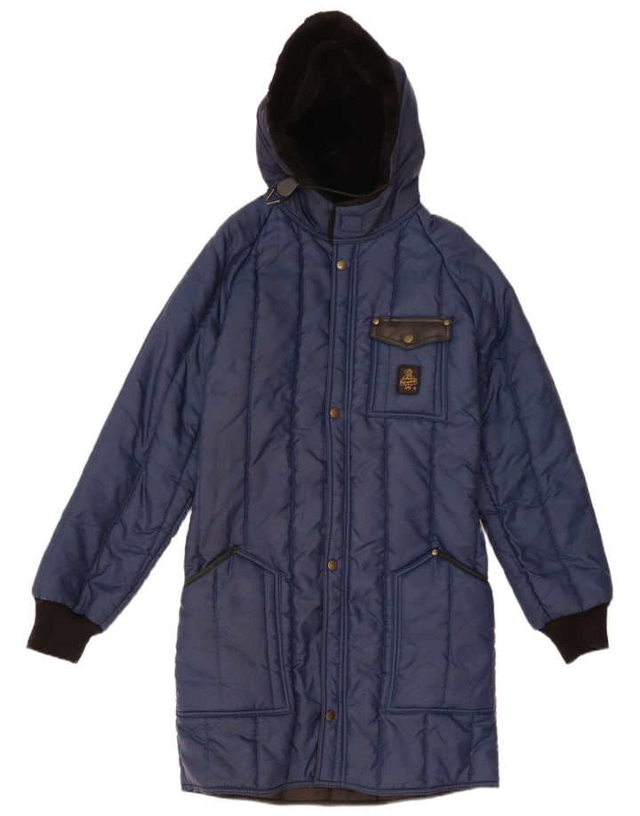 Piumino con cappuccio da bambino Refrigiwear 13-14 anni in poliammide blu navy