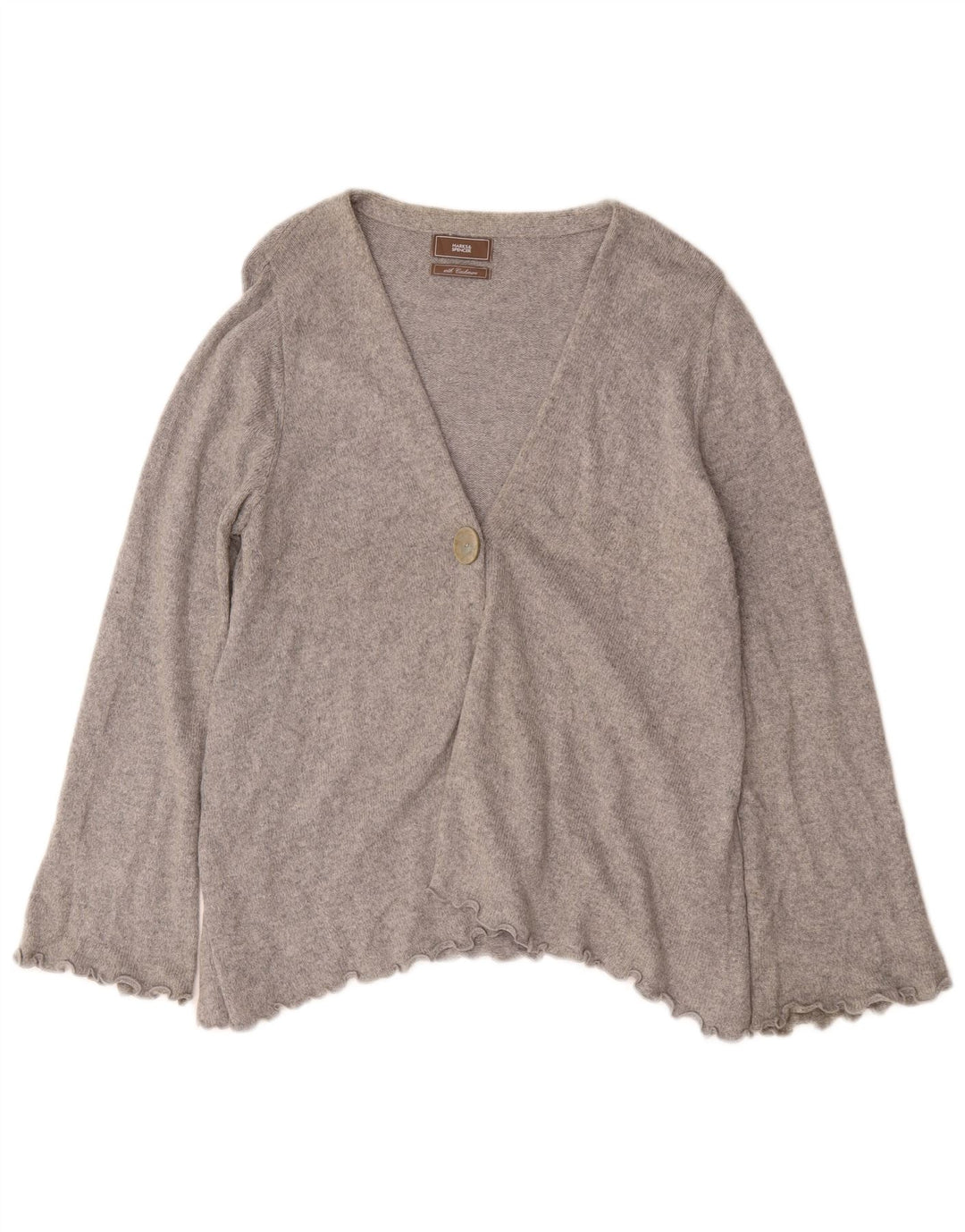 Maglione cardigan da donna Marks & Spencer UK 20 2XL Cashmere grigio