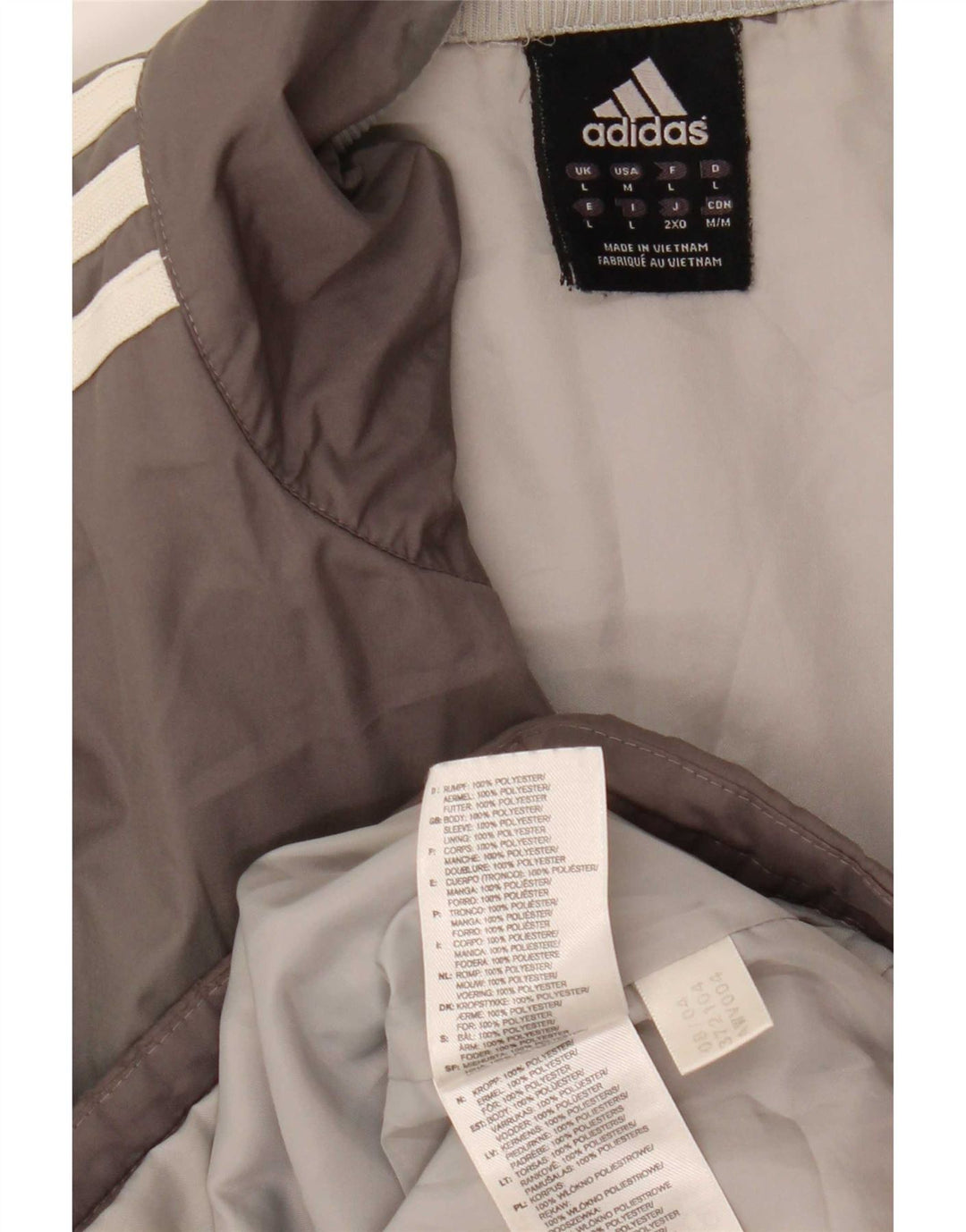 Giacca imbottita da uomo Adidas UK 40 Large Grigio Colourblock Poliestere