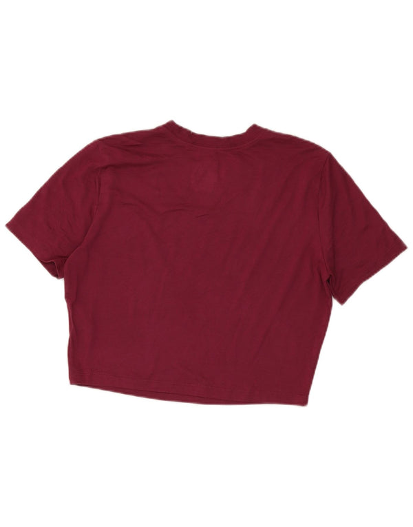 T-shirt corta Nike da donna, vestibilità slim, taglia UK 14, grande, in poliestere bordeaux