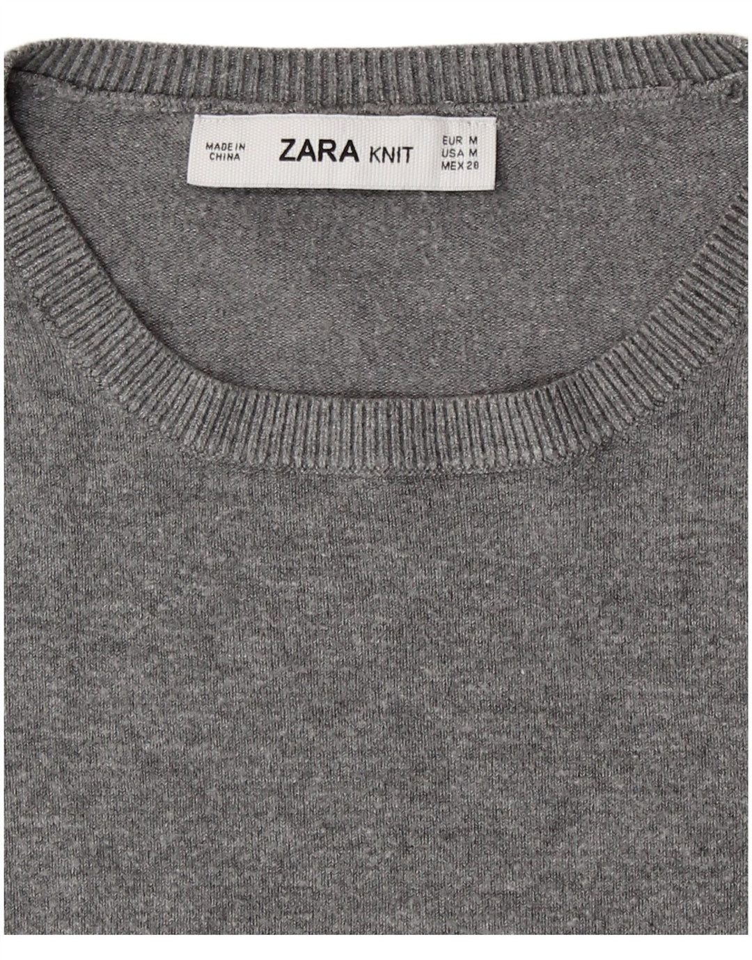 Maglione maglione girocollo da donna Zara UK 12 Grigio medio