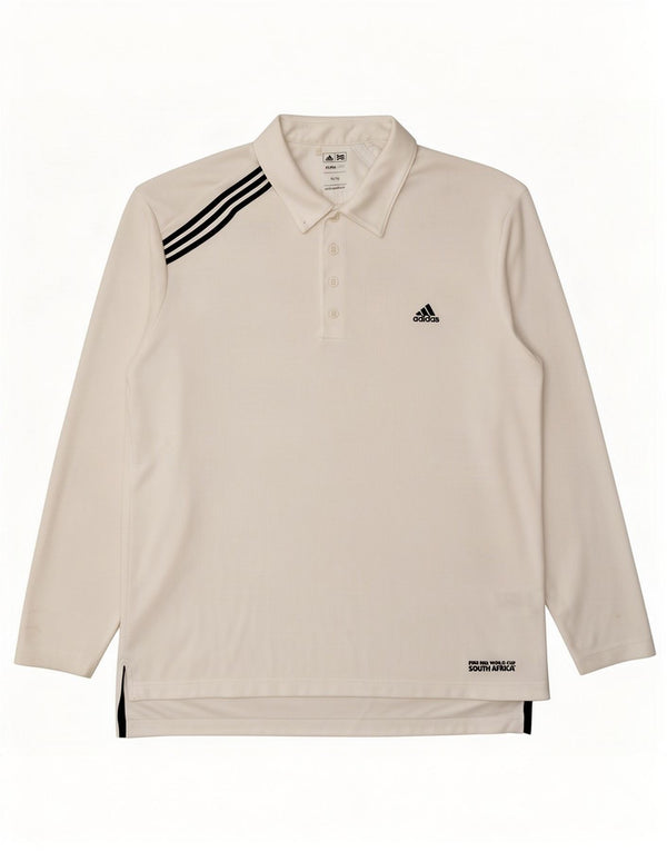 Polo Adidas Uomo Climalite a maniche lunghe XL Poliestere bianco