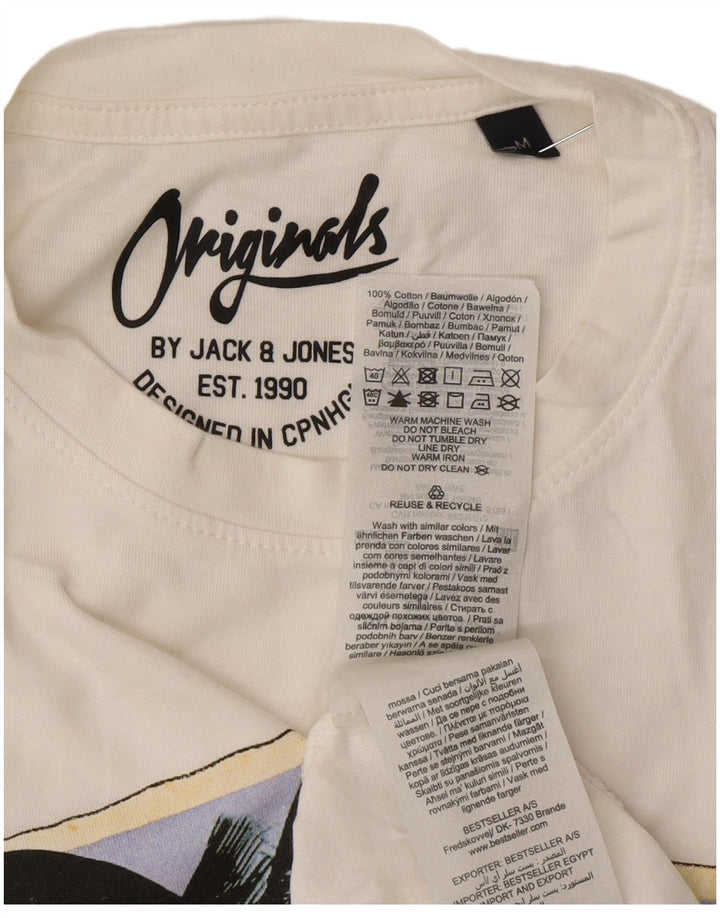 T-shirt grafica da uomo Jack & Jones Top in cotone bianco medio