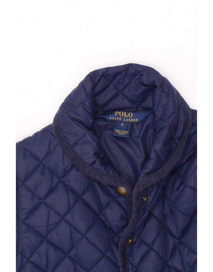 Giacca trapuntata per ragazze Polo Ralph Lauren 5-6 anni in poliestere blu navy