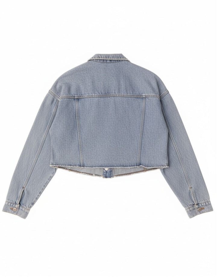 Giacca in denim oversize corta da donna Esprit UK 10 piccola in cotone blu