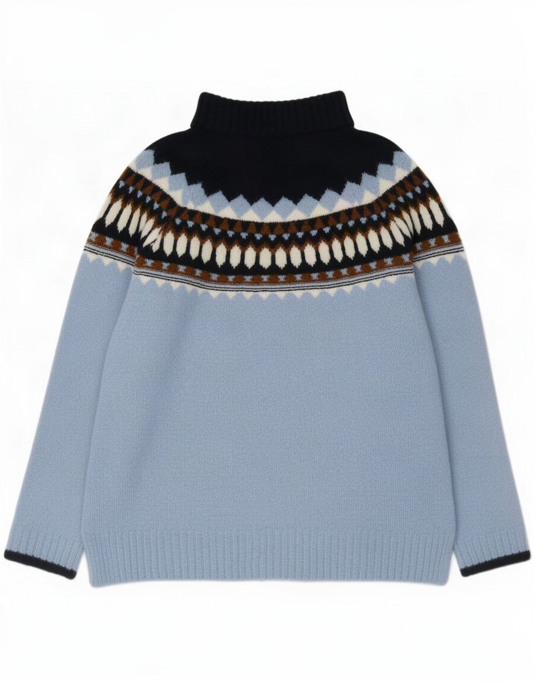 Maglione maglione a collo alto da donna Marks & Spencer UK 14 Blu medio geometrico