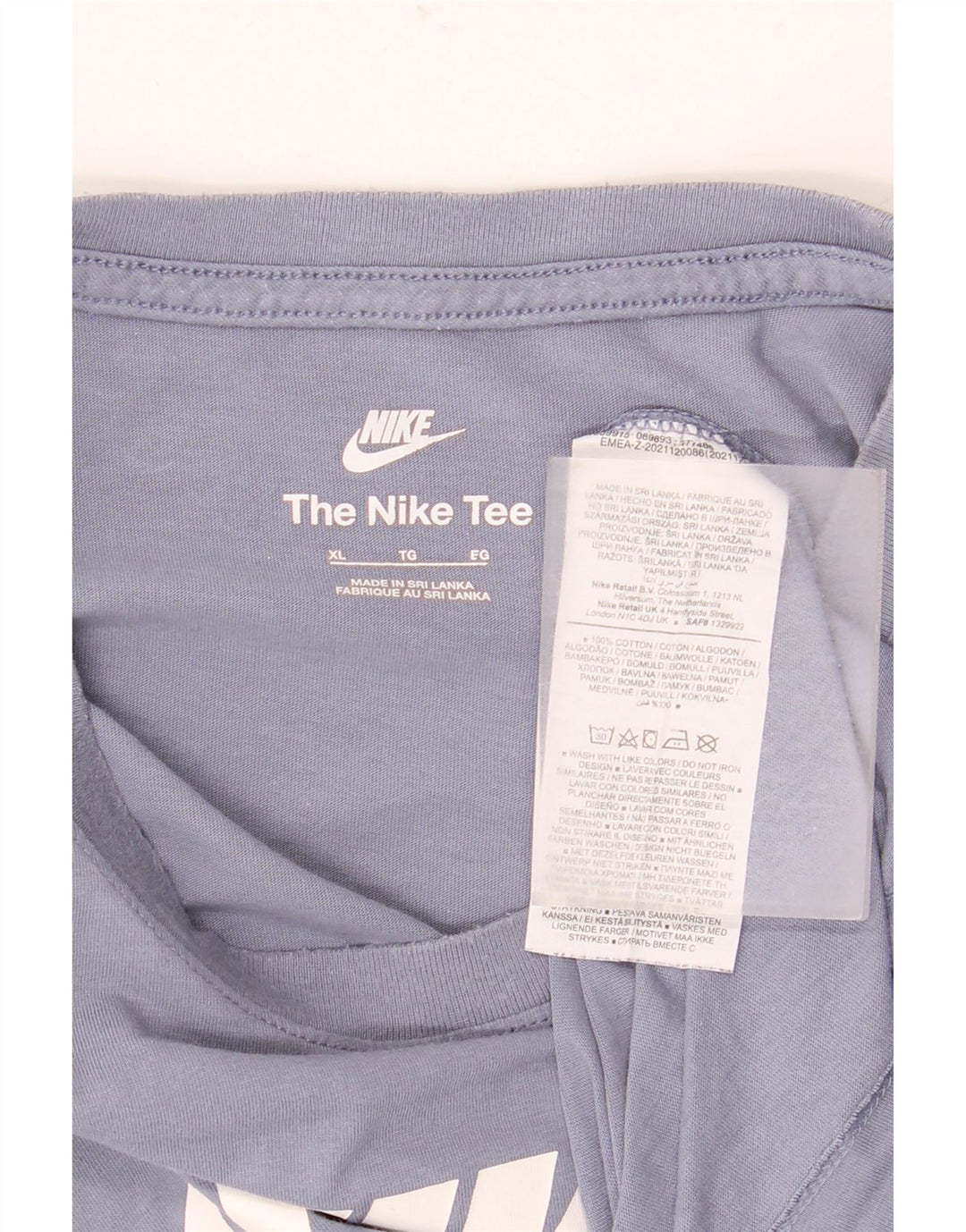 T-shirt grafica da uomo Nike Top XL in cotone blu