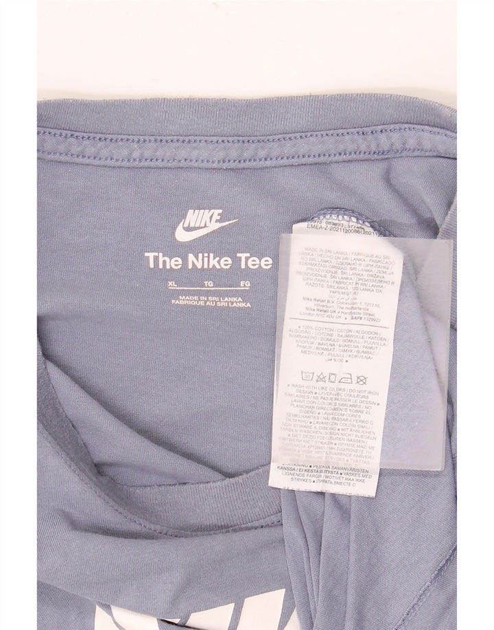 T-shirt grafica da uomo Nike Top XL in cotone blu