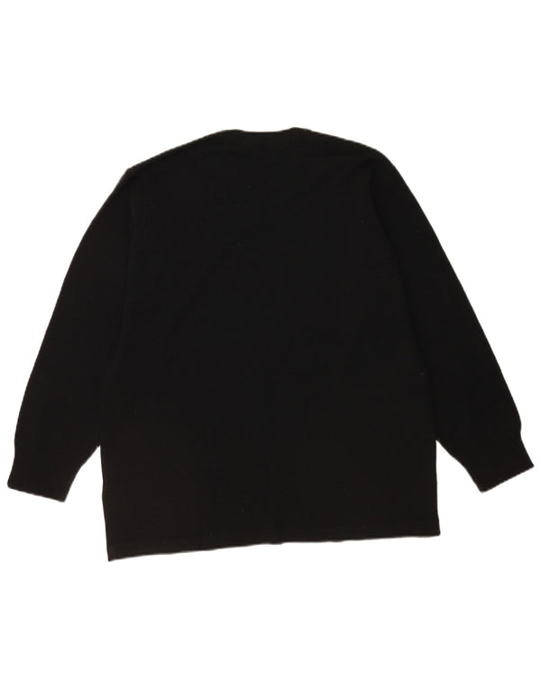 Marks & Spencer Boys V-Neck Jumper Sweater 13-14 Years Black Acrylic