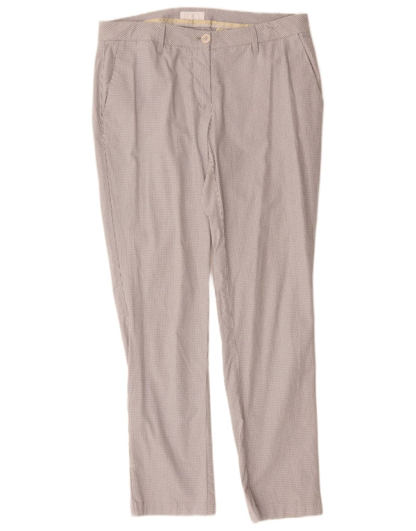 Pantaloni chino da donna Conte of Florence IT 46 Large W32 L28 a quadretti grigi