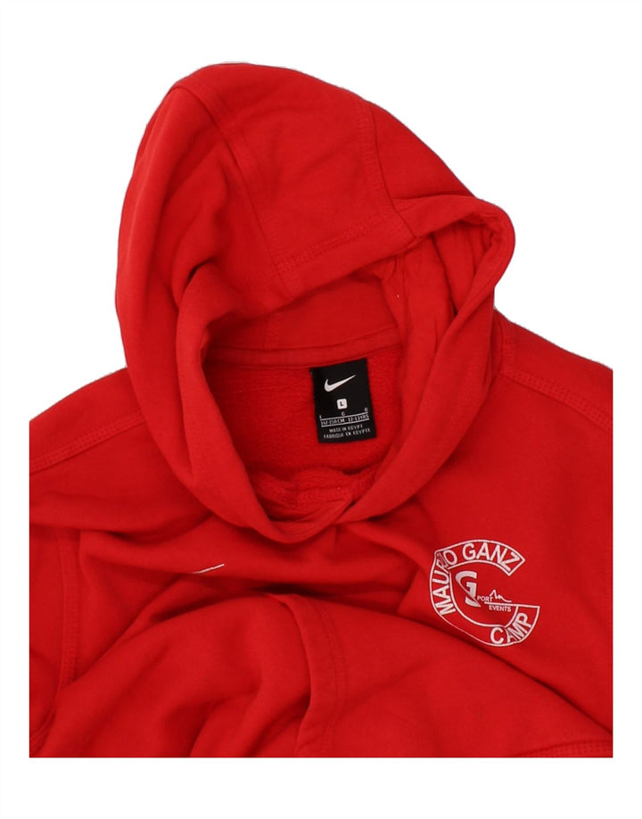 NIKE Boys Graphic Hoodie Jumper 12-13 Years Large Red Vintage Nike and Second-Hand Nike from Messina Hembry 