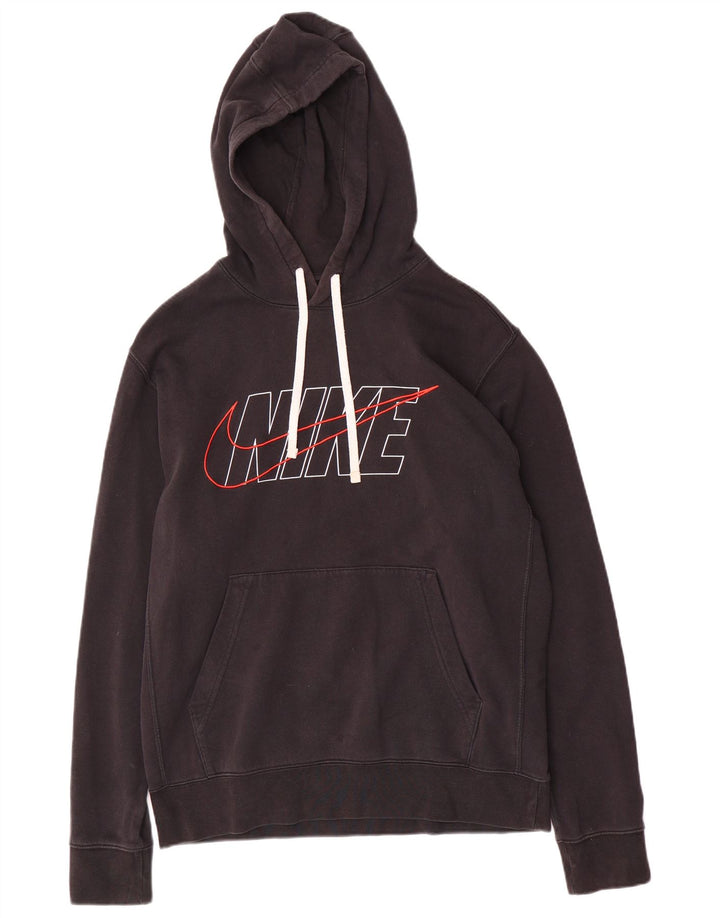 Felpa con cappuccio grafica Nike da uomo in cotone nero medio