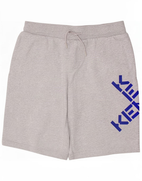 Pantaloncini sportivi con grafica Kenzo per ragazzi 11-12 anni in cotone chiazzato grigio