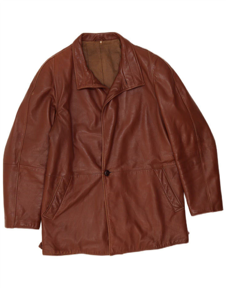 Giacca in pelle da uomo Scout UK 40 grande marrone