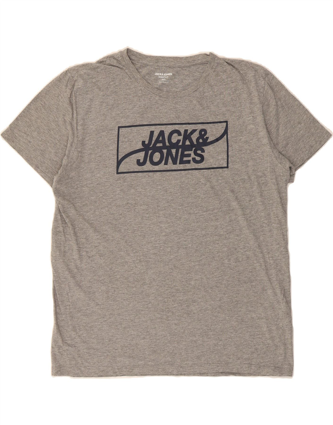 JACK & JONES Mens Graphic T-Shirt Top 2XL Grey Cotton Vintage Jack & Jones and Second-Hand Jack & Jones from Messina Hembry 