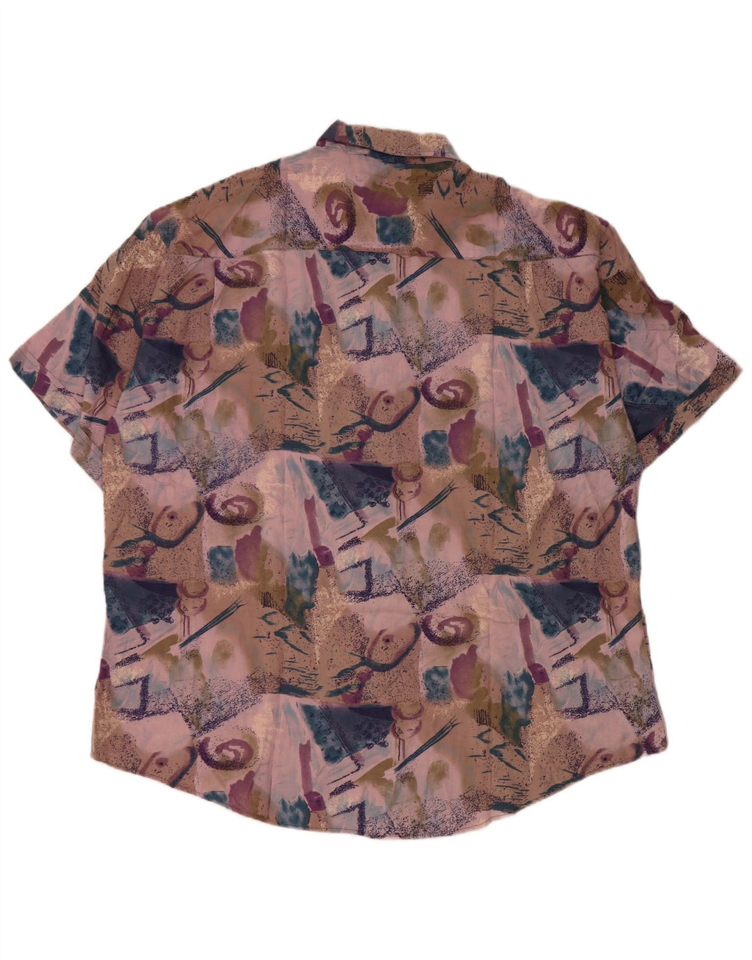 Camicia a maniche corte da uomo con motivo astratto Coconut 2XL Viola tropicale