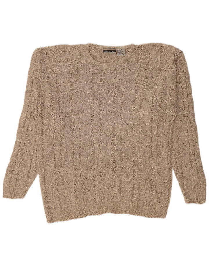 RETREAT Maglione girocollo da uomo in cotone beige grande