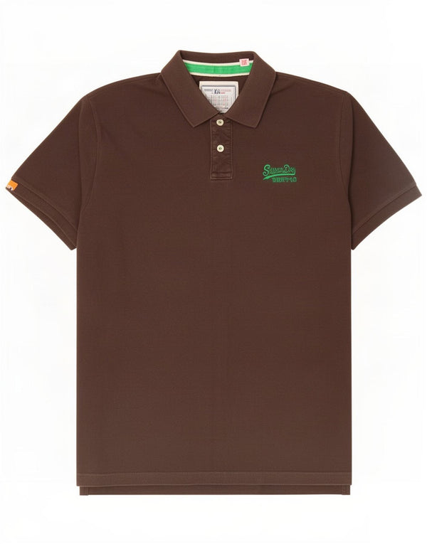 Polo da uomo Superdry 2XL in cotone marrone