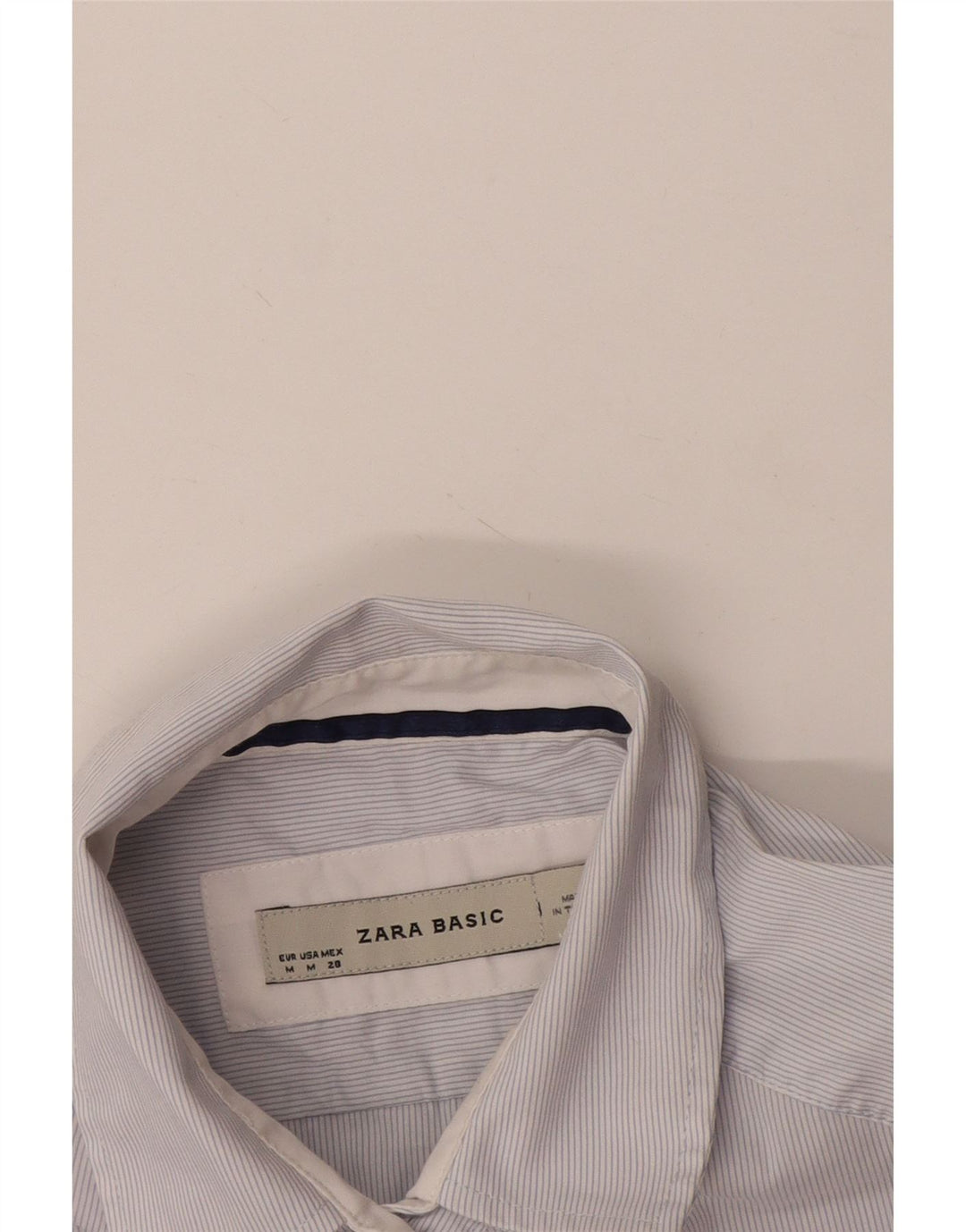 Camicia a maniche corte da donna Zara UK 14 gessato bianco medio