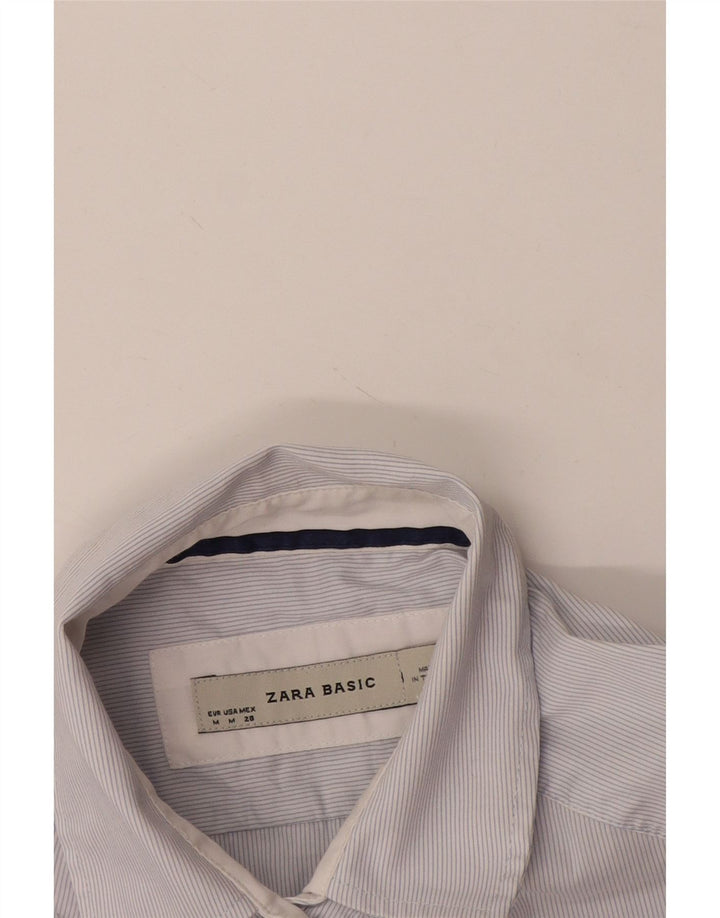 Camicia a maniche corte da donna Zara UK 14 gessato bianco medio