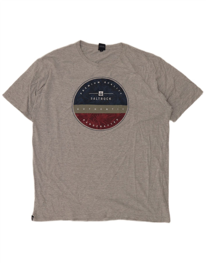 T-shirt grafica da uomo SALTROCK Top XL in cotone grigio