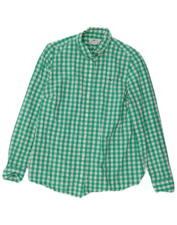 VINEYARD VINES Camicia da donna US 6 Cotone a quadretti verde medio