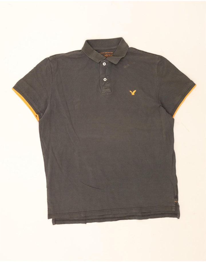 Polo da uomo AMERICAN EAGLE XL in cotone grigio