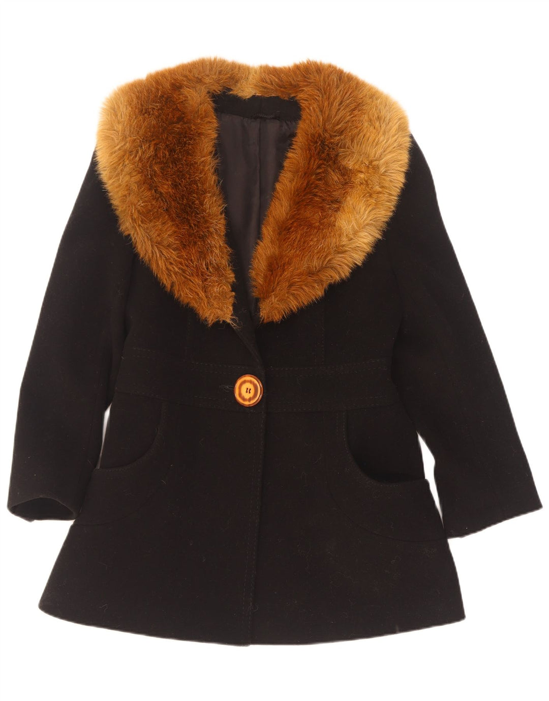 Soprabito vintage da donna EU 38 medio in lana nera