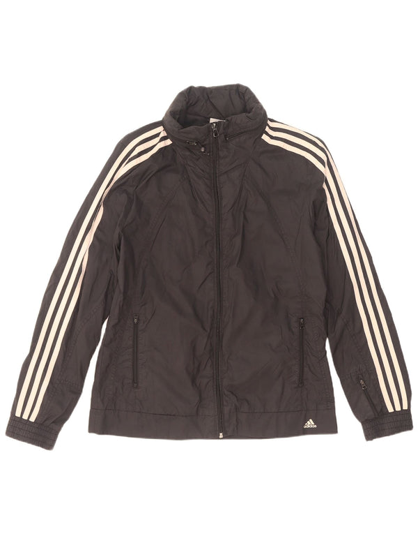 Giacca da ginnastica da donna Adidas UK 14 Large nera in poliammide