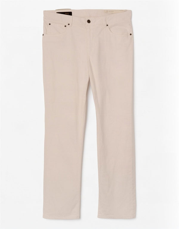Pantaloni casual dritti da uomo Marlboro Classics W36 L34 cotone bianco