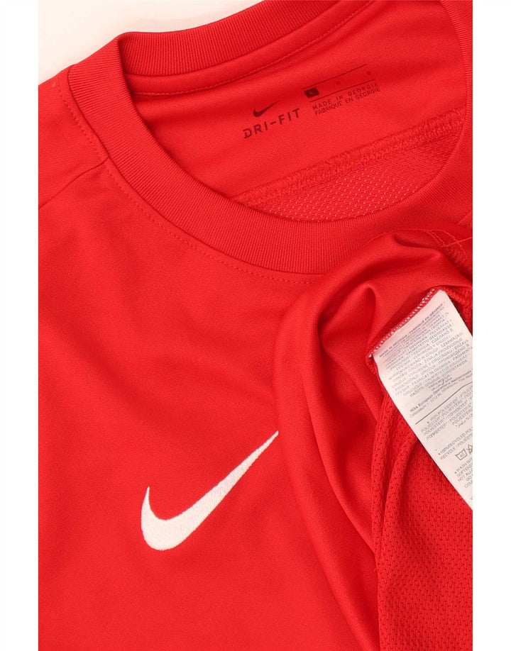 T-shirt grafica Nike Dri Fit da uomo, grande, in poliestere rosso