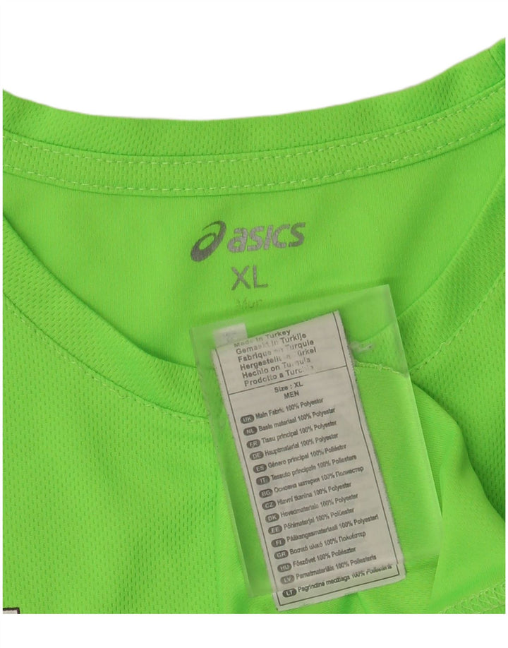 T-shirt grafica da uomo Asics Top XL verde poliestere