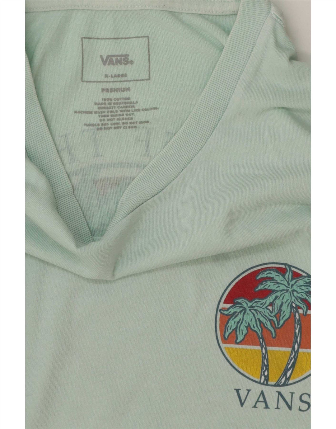T-shirt grafica da uomo Vans Top XL in cotone turchese