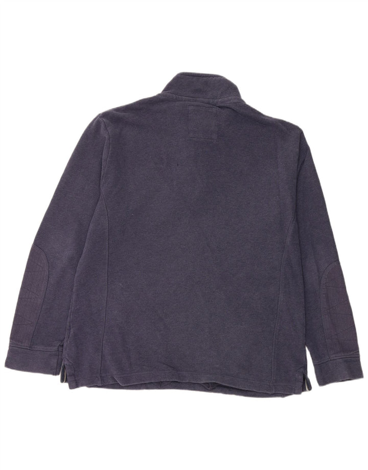Crew Clothing Felpa da uomo con collo abbottonato Maglione XL Cotone blu navy