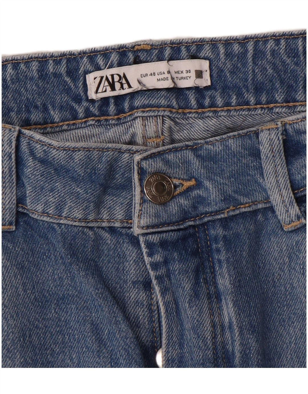 Jeans dritti da donna Zara EU 40 medi W30 L32 Blu
