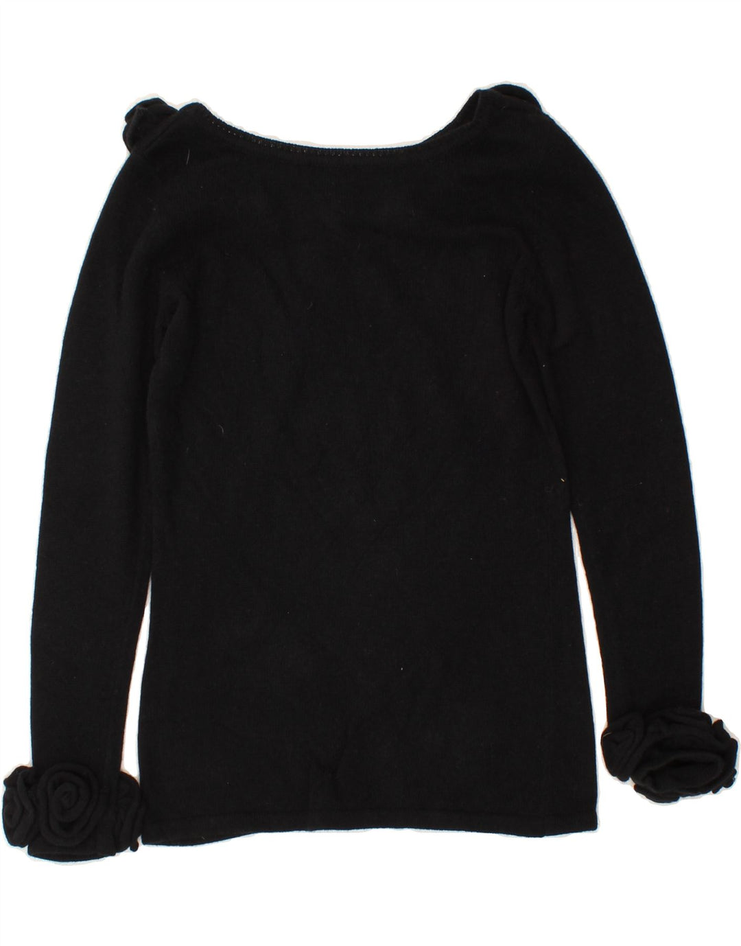 ALBA MODA Womens Boat Neck Jumper Sweater UK 12 Medium  Black Floral Wool Vintage Alba Moda and Second-Hand Alba Moda from Messina Hembry 