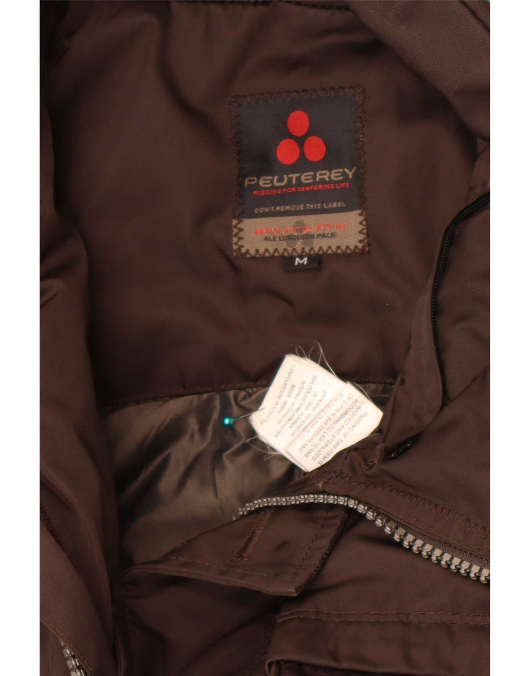 PEUTEREY Giacca parka da uomo UK 38 Poliestere marrone medio