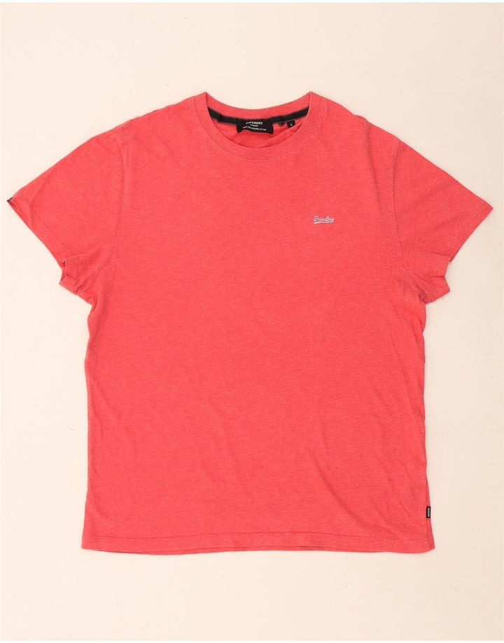 SUPERDRY Mens T-Shirt Top Large Red Cotton