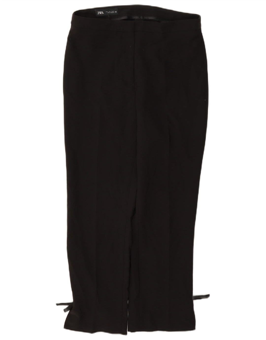 Pantaloni casual dritti da donna Zara grandi W30 L27 poliestere nero