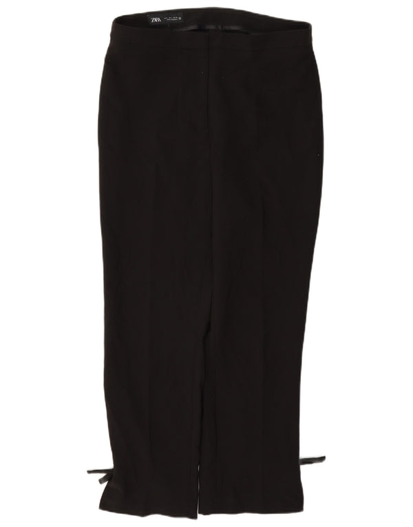 Pantaloni casual dritti da donna Zara grandi W30 L27 poliestere nero