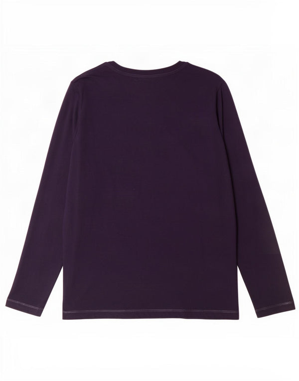 Top manica lunga da donna Marks & Spencer UK 22 2XL cotone blu navy
